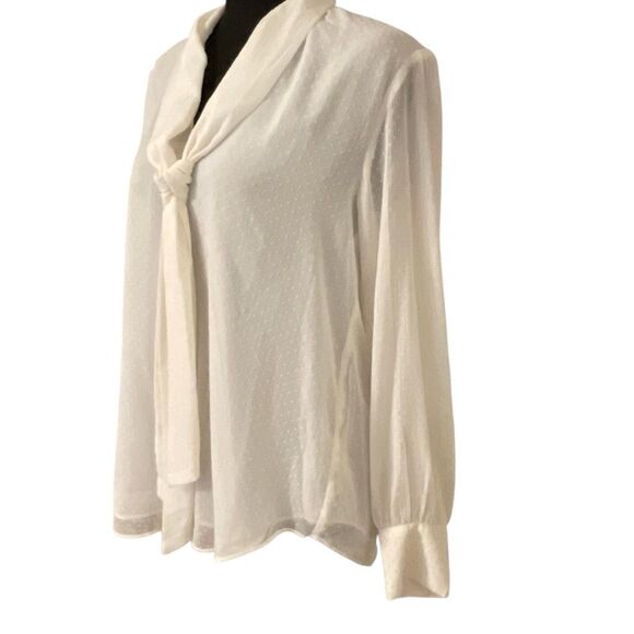 Ann Taylor Factory Women’s L/S Neck Tie Blouse/Top - Picture 3 of 11